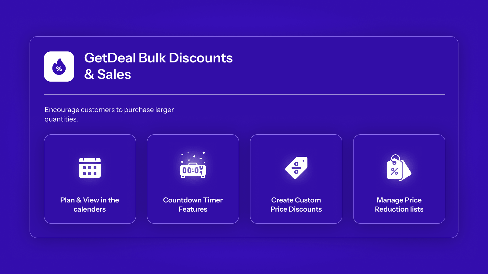 GetDeal — Bulk Discounts & Flash Sales Shopify app screenshot